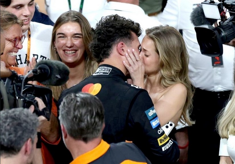 Magui Corceiro ganha beijao de Lando Norris_